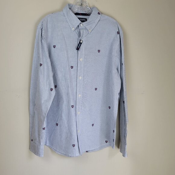 Chaps Heritage Striped Button Down Shirt Men's Large NWT Long Sleeve Casual - Picture 2 of 13